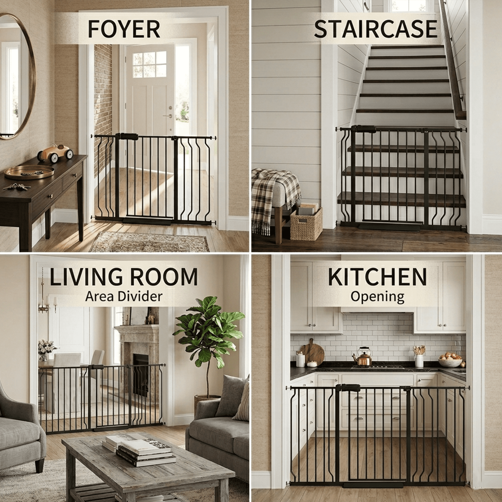 FURDEAR 24-29" Narrow Baby Safety Gate with Wall Protectors White Metal Gate