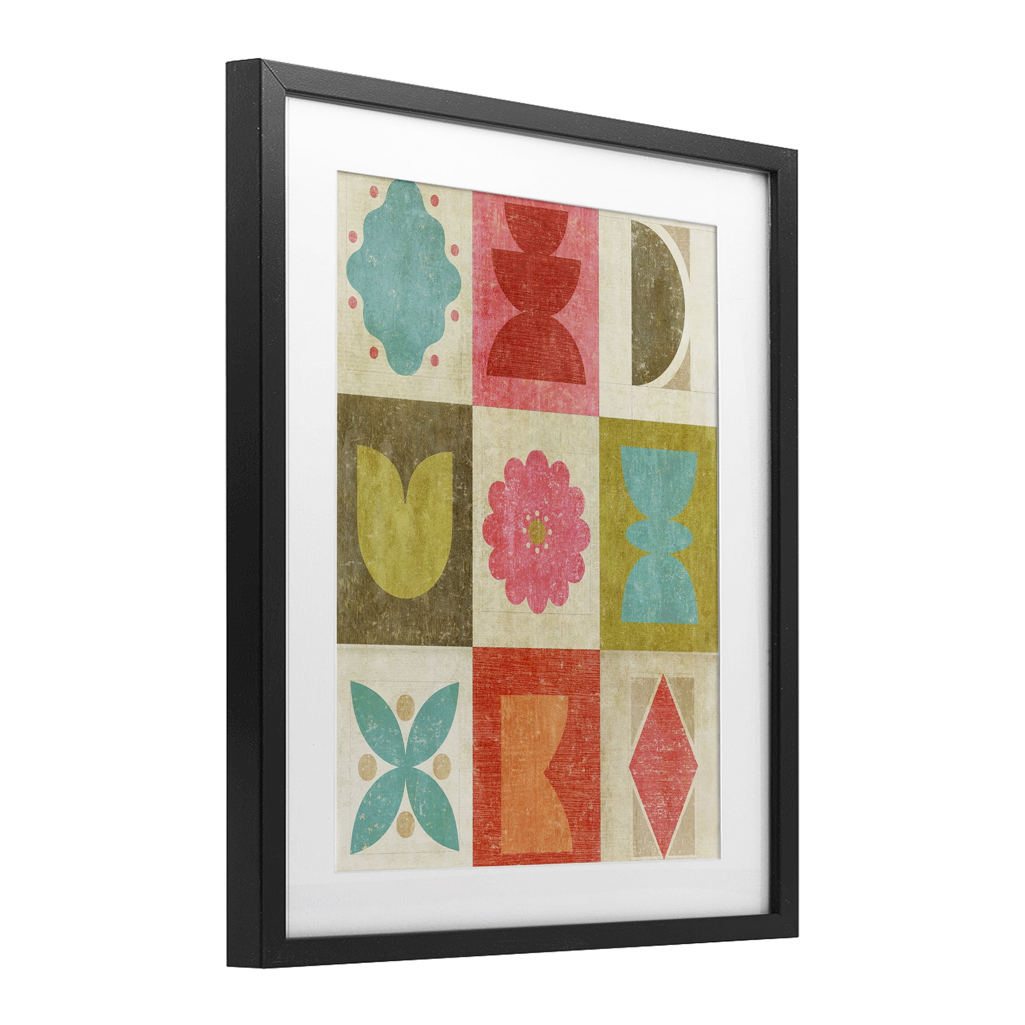 Stupell Industries Happy Dance Geometrics Black Framed Print Under Glass, design by Suzanne Nicoll