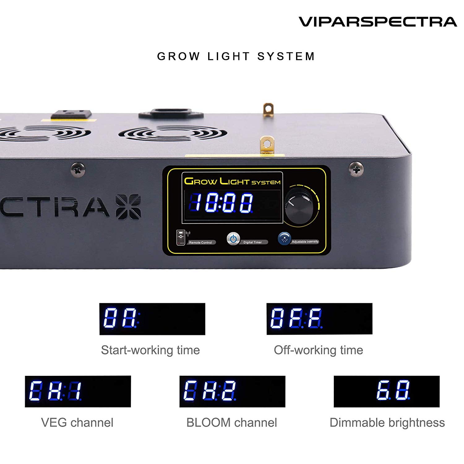 VIPARSPECTRA Timer Control Series VT300 300W LED Grow Light Dimmable Veg/Bloom 