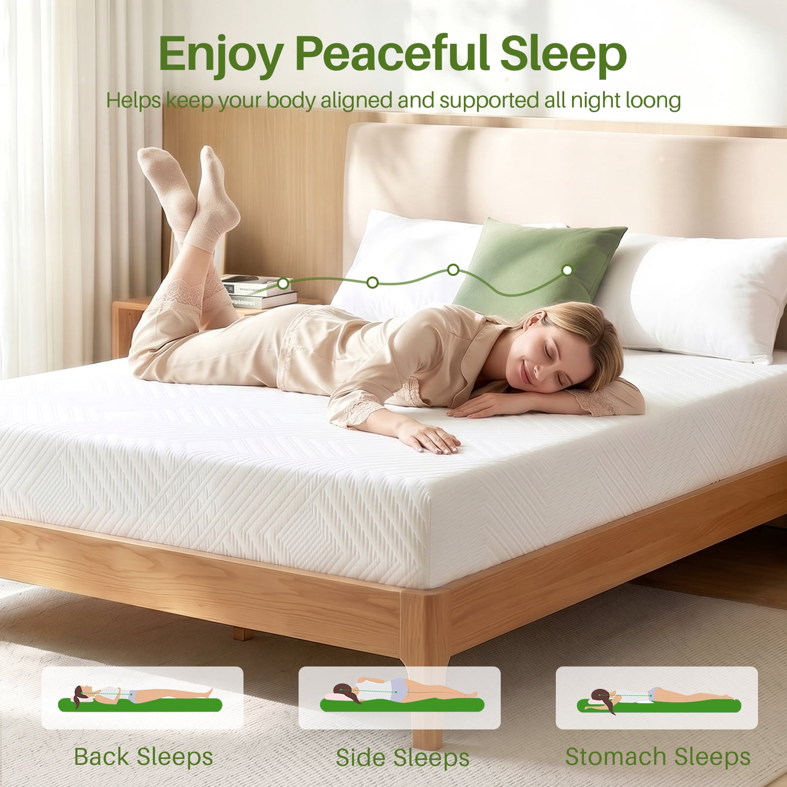6 Inch Twin Gel Memory Foam Mattress， Medium-Firm Mattress in a box，Strong Support for Kids & Adults, Pressure Relief