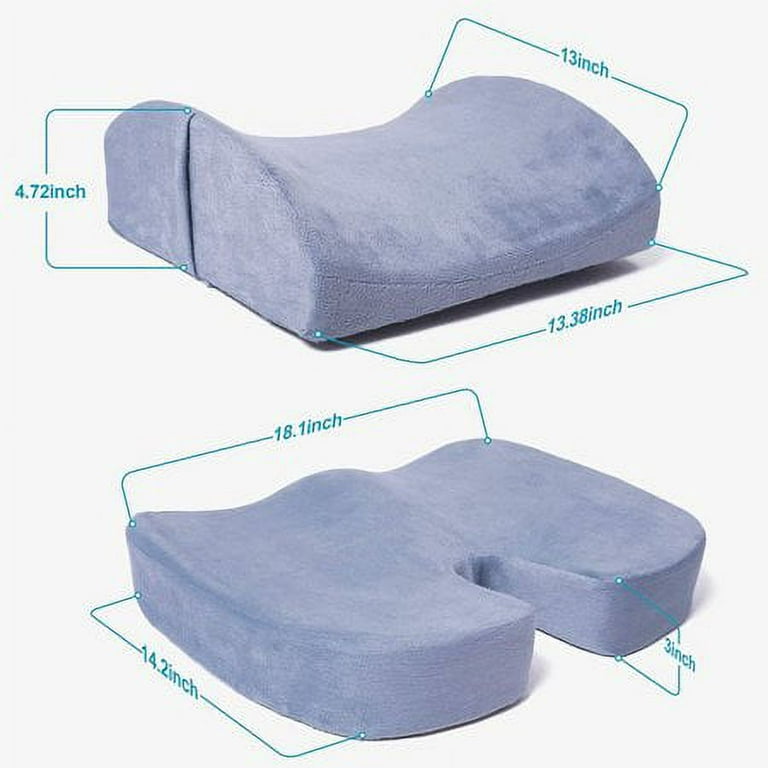 HomChum Memory Foam Lumbar Back Support Pillow and Seat Cushion