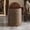 A, variant on Wood Grain Cylindrical Can with Rotating Lid, 12L Minimalist Garbage Bin for Bathroom, Bedroom & Office