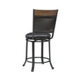 thumbnail image 5 of Linon Franklin Metal Swivel 24" Upholstered Counter Stool in Rustic Umber Brown, 5 of 14