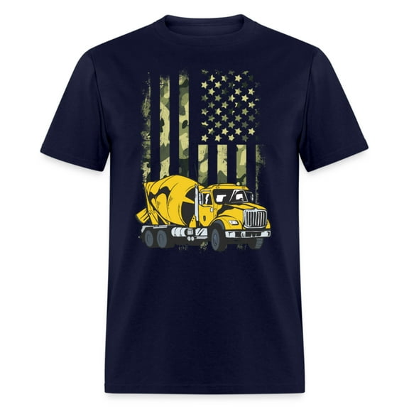 Cement Truck Driver Concrete Mixer Camouflage American Flag Unisex T-Shirt