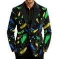 thumbnail image 4 of Men's Corduroy Blazer - Carnival Printed Warm Pocket Casual Suit Jacket, Black, L, 4 of 6