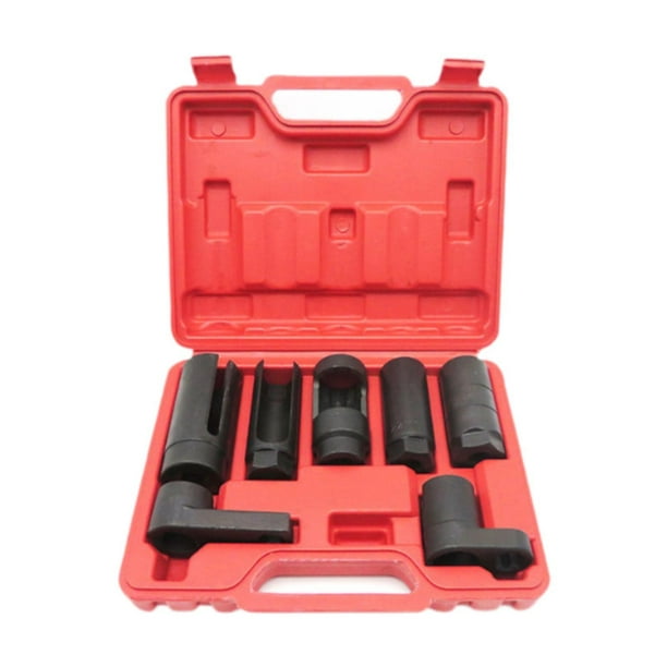 7 piezas de herramientas de extracción de sensores de oxígeno, herramientas portátiles con caja de transporte, juego profesional de vasos de