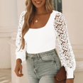 thumbnail image 2 of Vedolay Women Blouse Button Down Sweatshirts for Women 2023 Fall White,L, 2 of 5