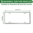 thumbnail image 4 of License Plate Frame Stainless Steel Car Front Rear License Plate Holder 4 Hole Black 1 Pc Mirror Triangle Square Hole Narrow Frame, 4 of 7