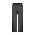 thumbnail image 4 of Men's Cotton Wide Leg Pants Casual Elastic Waist Loose Baggy Sweatpants with Pockets Solid Fall Fashion Trousers (L, Dark Gray), 4 of 7