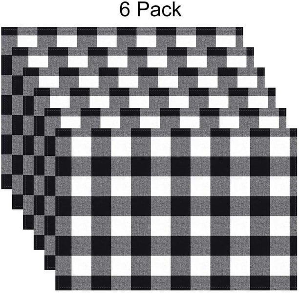 Placemats Buffalo Check Black and White Placemats Farmhouse Buffalo