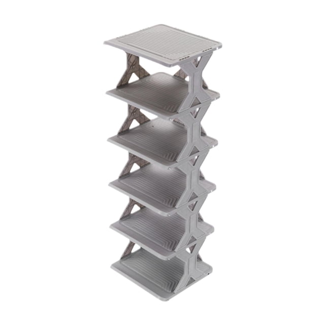 Zapatero vertical, zapatero de esquina estrecha, resistente, ahorra espacio, organizador de almacenamiento para armario, apartamento, pasillo, garaje, 6 niveles