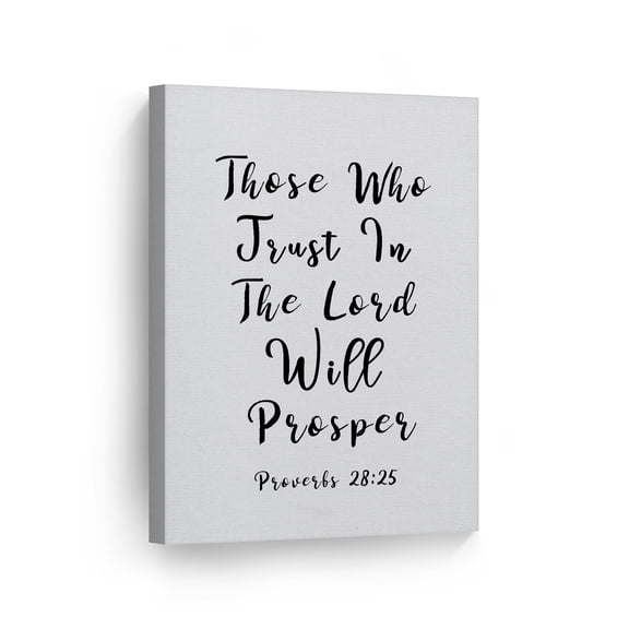 Smile Art Design Those Who Trust In The Lord Will Prosper Proverbs 28:25 Scripture Wall Art Canvas Print Bible Verse Christian Art Religious Inspirational Gift Made in USA 40x30
