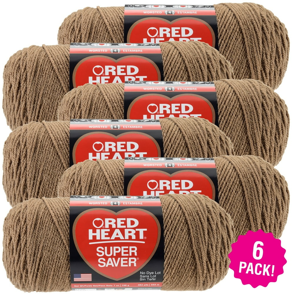Red heart Super Saver Yarn, Cafe Latte, 6/pkg Walmart