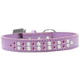 thumbnail image 1 of Two Row Pearl And Pink Crystal Size 16 Lavender Dog Collar, 1 of 1
