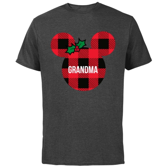 Disney Minnie Mouse GRANDMA Holiday Family - Short Sleeve Cotton T-Shirt for Adults - Customized-Charcoal
