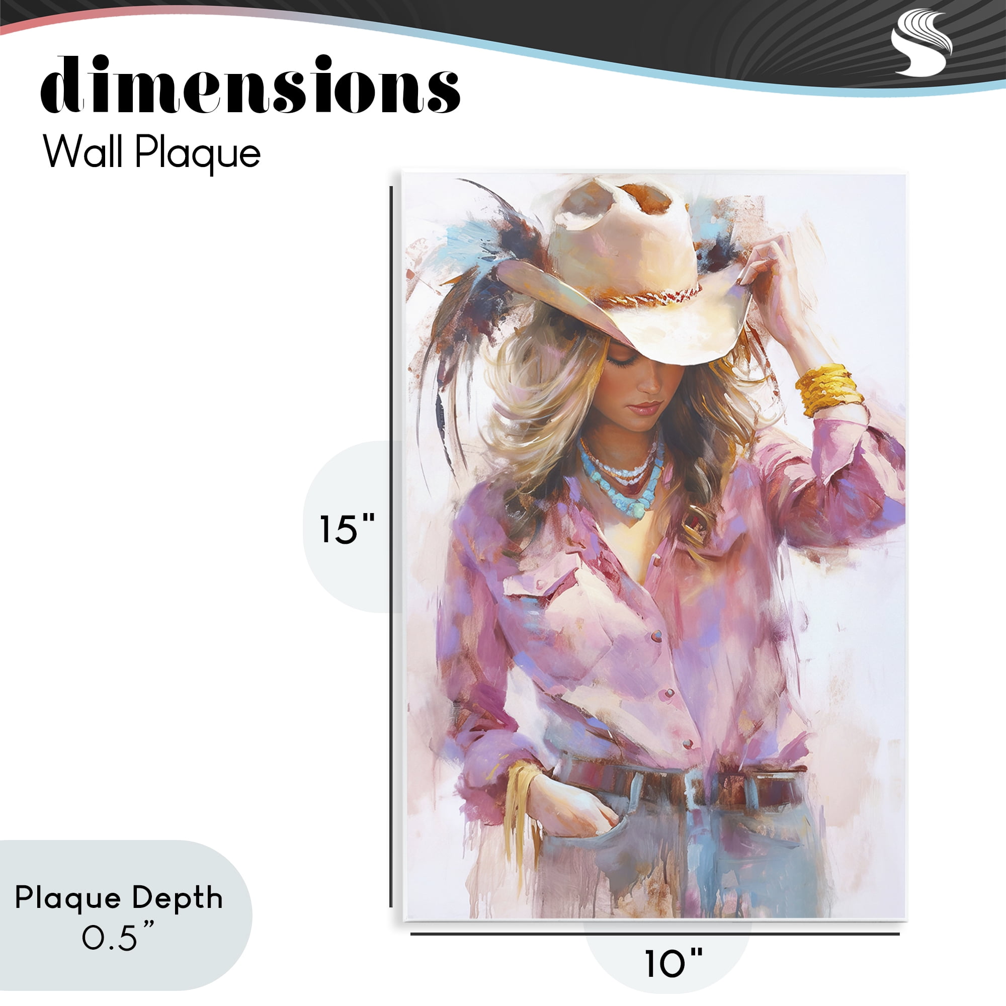 Stupell Industries Cowgirl Hat Reflections Wall Plaque Art, design by Tina LeCour