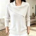 thumbnail image 4 of Vynhevius Womens Beaded Cowl Neck Sweater Long Sleeve Casual Winter Pullover Top, 4 of 6
