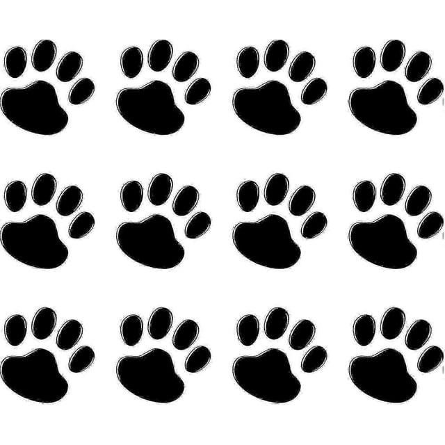 4/12pcs 3d Chrome Dog Paw Footprint Car Sticker, Auto Emblem Decal Decoration