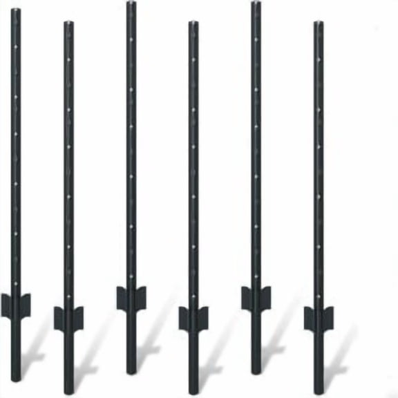 6-Piece U-Shaped No-Dig Fence Posts, Heavy Duty 4-Foot Metal for Wire Mesh