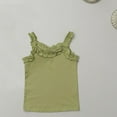 thumbnail image 2 of LLYwey Cute Ruffle Tank Tops for Girls Summer Ruffled Sleeveless Tees Shirts Toddler Kids Casual Loose Solid Color Camisole Undershirts, T-65, Green-a, 4T, 2 of 3