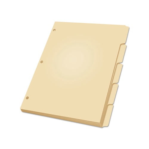 Write-On Tab Dividers 5-Tab, 11 x 8.5, Manila, 20 Sets