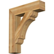 Ekena Millwork 6"W x 28"D x 32"H Olympic Block Rough Sawn Bracket, Western Red Cedar