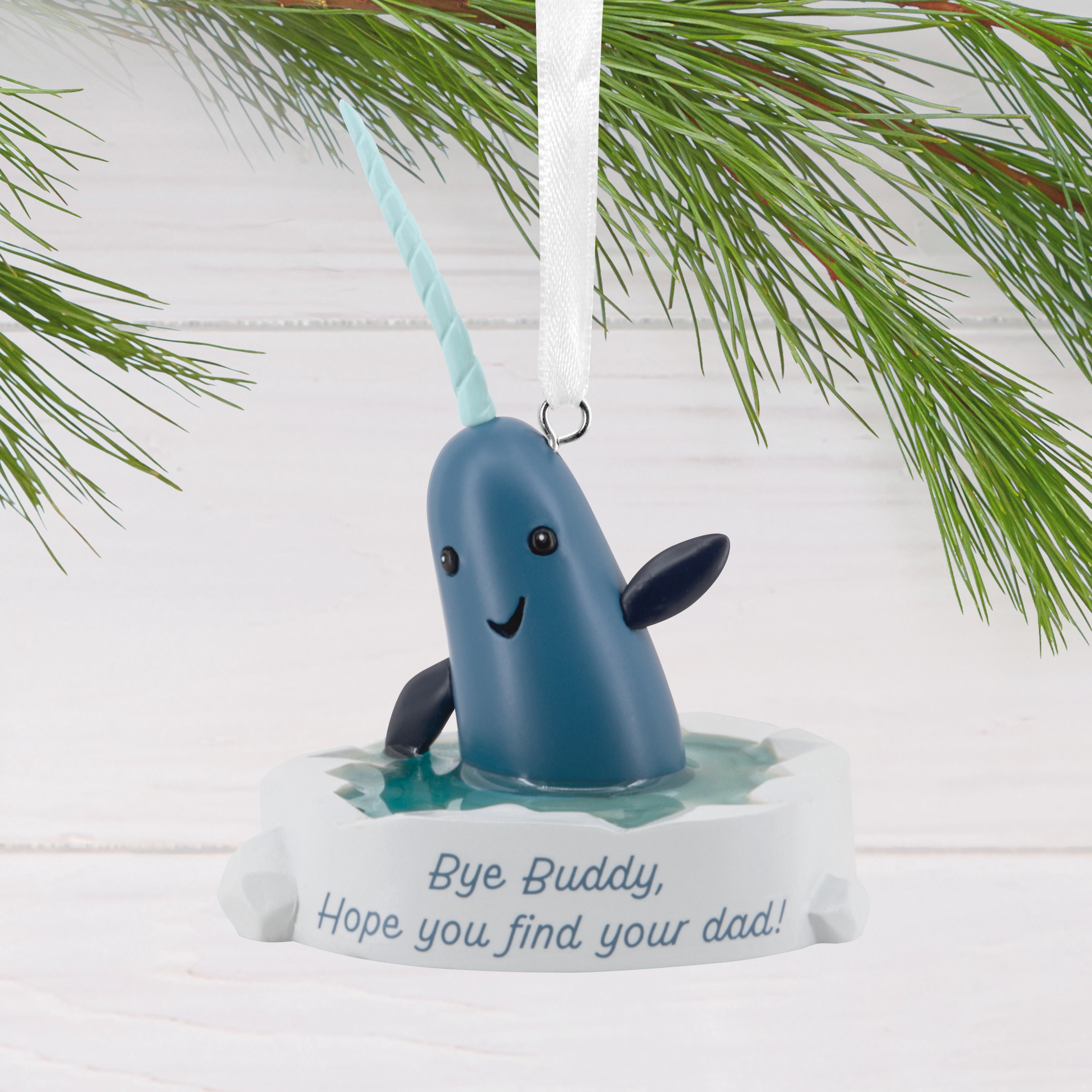Hallmark Christmas Ornament (Elf Narwhal), 1 Count, 1 Count