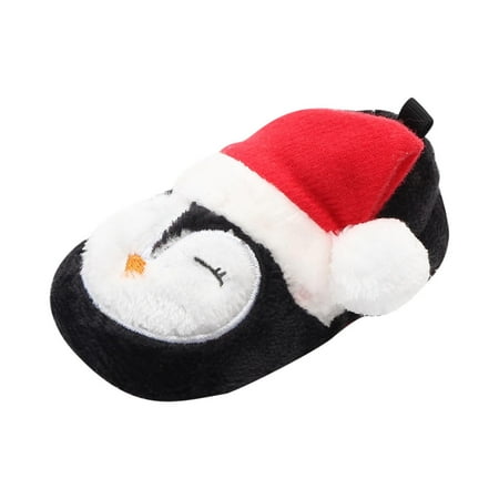 

Infant Baby Boys and Girls Christmas Cartoon Walking Shoes Cute Penguin Santa Claus Casual Shoes Soft Soled Anti-skid First Walkers