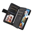 thumbnail image 4 of Multifunctional Case for Samsung A21S,[RFID Blocking] 9 Credit Cards Holder with Wrist Strap, Premium PU Leather Zipper Wallet Purse Magnetic Flip Phone Cover for Samsung Galaxy A21S, Black, 4 of 12