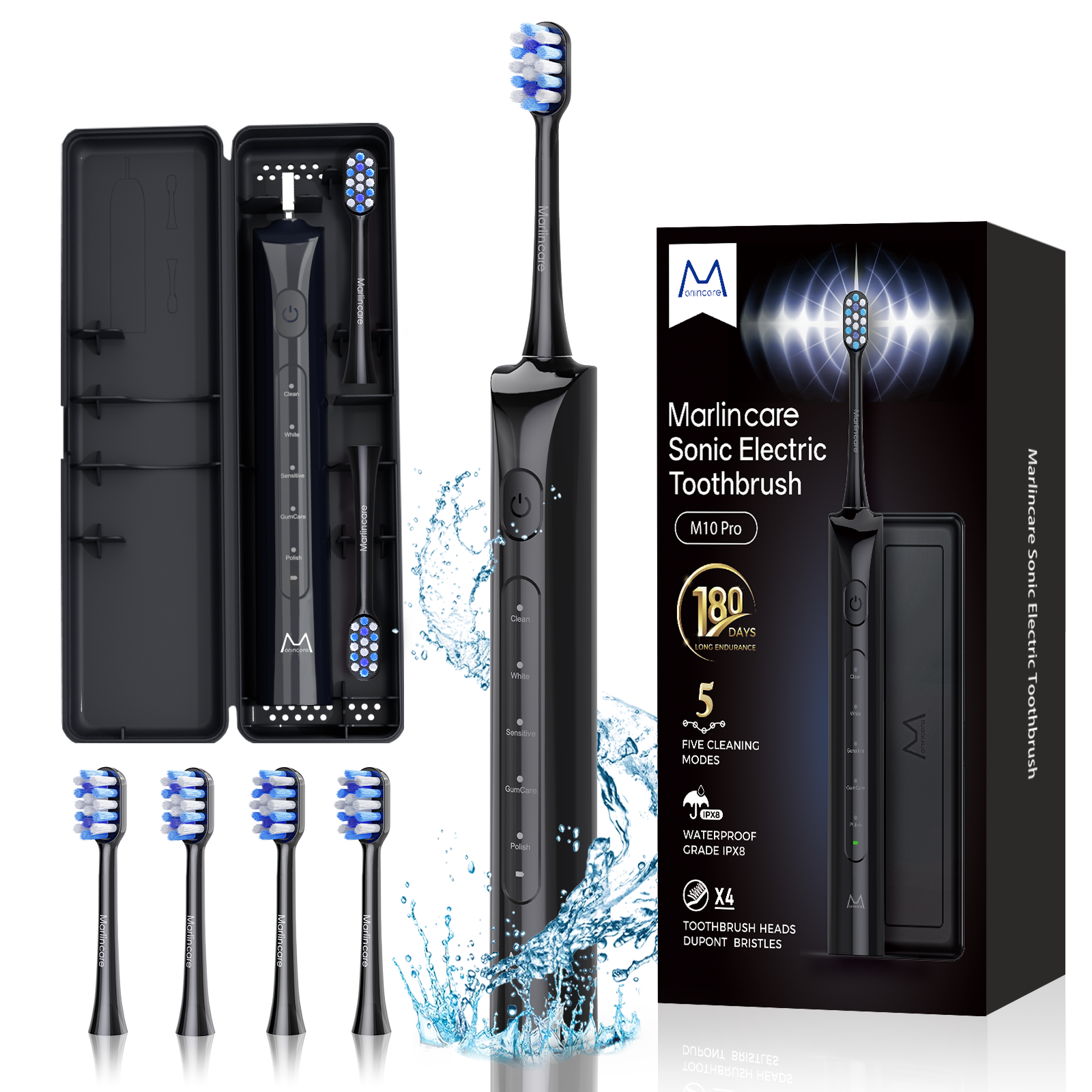 Marlincare M10PRO Sonic Electric Toothbrush, 180-Day photo 1
