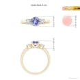 thumbnail image 6 of ANGARA Natural Classic Tanzanite and Diamond Three Stone Engagement Ring in 14K Yellow Gold for Women (Size-6mm) | December Birthstone, Anniversary, Jewelry Gift for Women | Natural Tanzanite Ring, 6 of 10