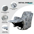 thumbnail image 3 of Home Theater 360 Swivel Rocking Recliner Glider Rocker Chair Nursery Backrest Footrest Floral Fabric Armchair Sofa for Living Room Entertainment Blue, 3 of 9