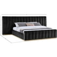 thumbnail image 3 of Meridian Furniture Amara Black Velvet King Bed with Added Panels, 3 of 10