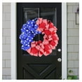 thumbnail image 7 of Independence Day Wreath, Flower Wreath Front Door Independence Day Decoration Flag Wreath Decoration Hanging On Home Walls Flower Wreath Porch Holiday Decoration Supplies, 7 of 7