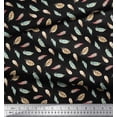 thumbnail image 2 of Soimoi Black Cotton Duck Fabric Artistic Feather Print Fabric by the Yard 42 Inch Wide, 2 of 3