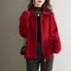 thumbnail image 4 of Otoño Invierno nuevo Color sólido cuello vuelto suéter de manga larga mujeres High Street cremallera Patchwork Cardigan Tops elegantes, 4 of 5