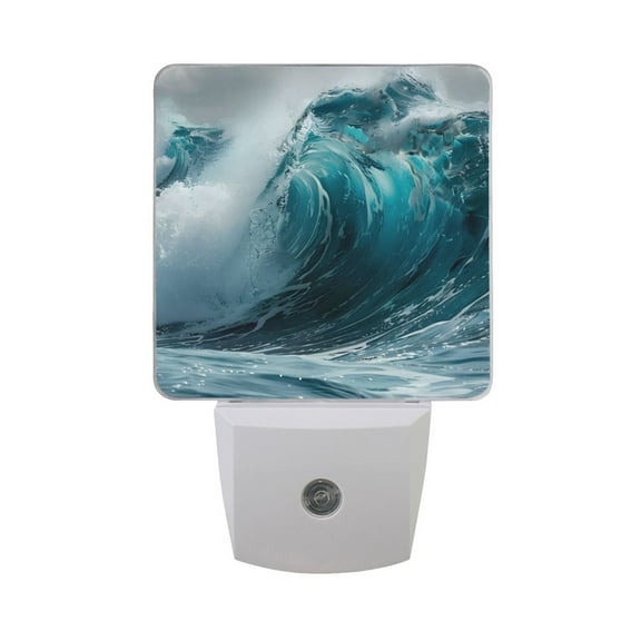 Sea Wave Night Light 2 Pack LED Nightlight Plug into Wall Dusk to Dawn Sensor Soft White