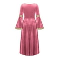 thumbnail image 4 of Hansber Robe Longue Renaissance en Velours à Manches Cloche pour Filles, Rose 6, 4 of 4