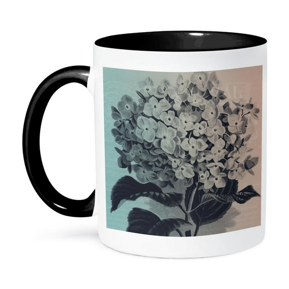 3dRose, Vintage Bouquet of Flowers, 11oz Two-Tone Black Mug