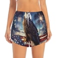 thumbnail image 4 of Lsque Night Sky Bald Eagle Printed Women's Running Shorts with Liner Pockets,Elastic Quick Dry Workout Athletic Gym Yoga Shorts,Womens High Waist Shorts-XX-Large, 4 of 9