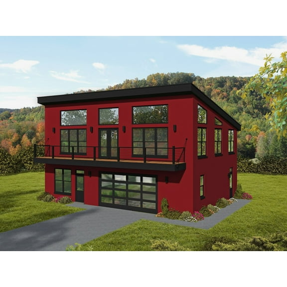 763-1260: Garage apartment Modern 2 Bed, 2 Bath Luxury Home Plan, 1957 Sq Ft: Full Blueprints with License to Build by Home Plan Marketplace - Lesuto
