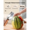 thumbnail image 3 of Stainless Steel Watermelon Slicer, 2026 New Triangle Watermelon Cutter, Stainless Steel with Wooden Handle for A Wide Variety Watermelon, Cantaloupe, Honeydew, Apples, and More, 3 of 7