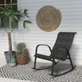 thumbnail image 3 of Grand patio Outdoor Mesh Sling Rocking Chair, Steel Rocker Chair Seating Outside for Front Porch, Garden, Patio, Backyard (Black&Grey Plaid 1PC), 3 of 6