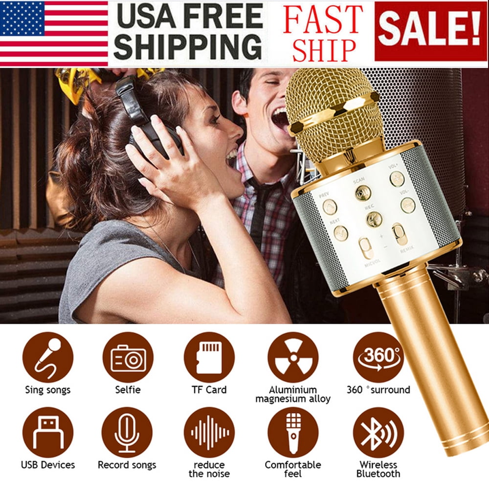 MDHAND Wireless Bluetooth Karaoke Microphone, 4in1 Portable Handheld