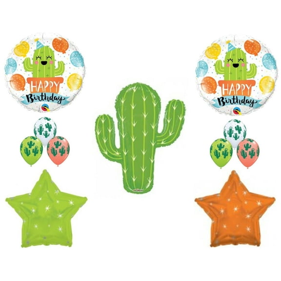 Cactus Fiesta Happy Birthday party balloons Decoration Supplies Southwest