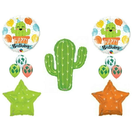 Cactus Fiesta Happy Birthday party balloons Decoration Supplies Southwest