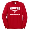 thumbnail image 2 of Wild Bobby, Nurse the Hardest Job You'll Ever Love | Mens Pop Culture Long Sleeve T-Shirt, Red, 2XL, 2 of 3