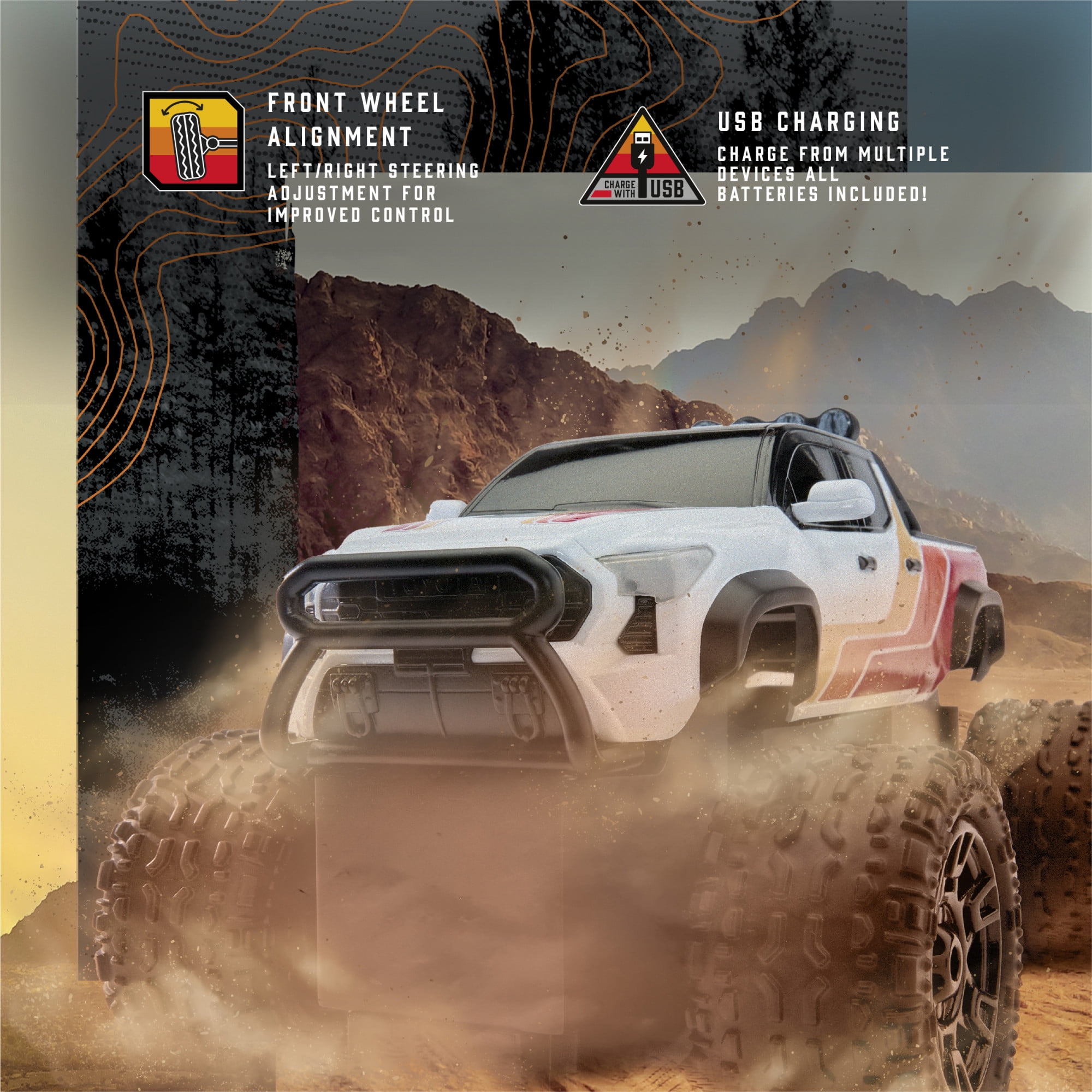 Toyota Tacoma TRD Pro 1:16 Scale Remote Control Truck, 2.4GHz RC, USB-C Rechargeable
