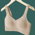 thumbnail image 6 of YWDJ Sleep Bras for Women Plus Size Closure in Back Comfortable Bras No Wires Bras Adjustable Straps Full Coverage Push up Wrap Sleep Bras Padded Plus Size Comfy Bras Solid Comfy Bras Beige XL, 6 of 9