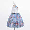 thumbnail image 3 of Cosplay Life Elegant Flower Dress for Girls Young Adults Fashion Bow Flower Waistline Kids Party Festival Ages 2-6 Years Old (BLUE, 2YRS), 3 of 6